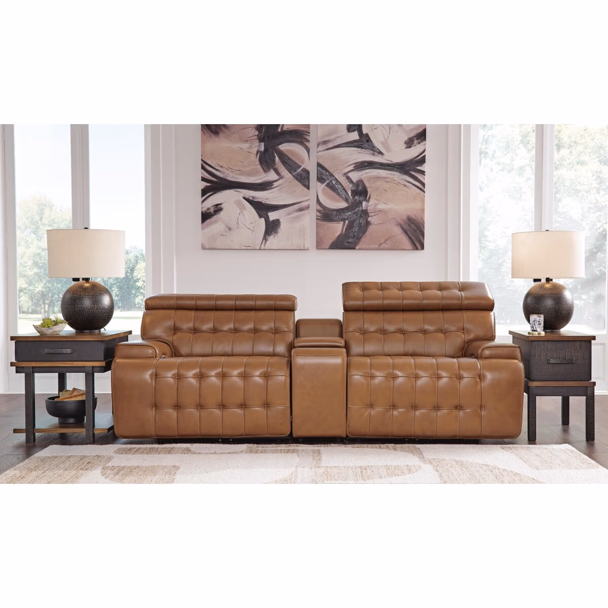 Temmpton 3-Piece Power Reclining Sectional Loveseat with Console - Image 2