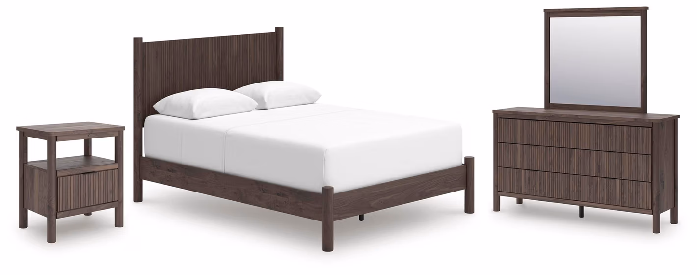 Pamytta Queen Panel Bed, Dresser, Mirror and Nightstand