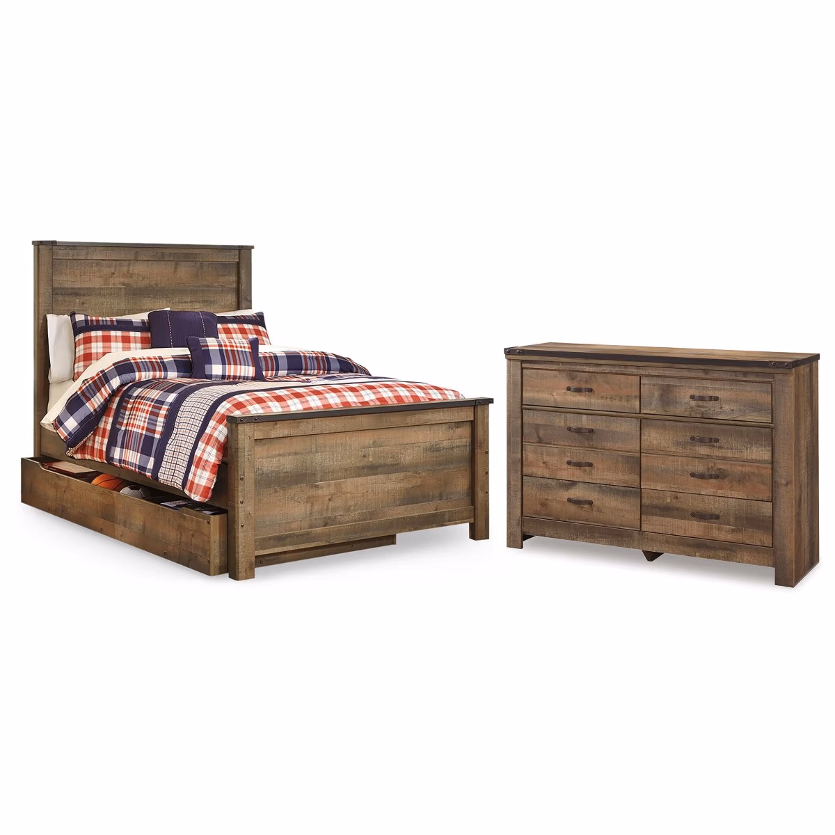 Trinell Full Panel Bed with Storage and Dresser - Image 2