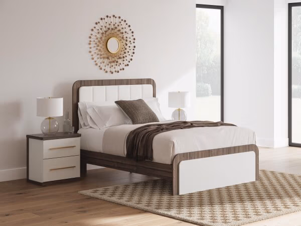 Kendanport Queen Upholstered Bed, Dresser, Mirror and Nightstand - Image 29