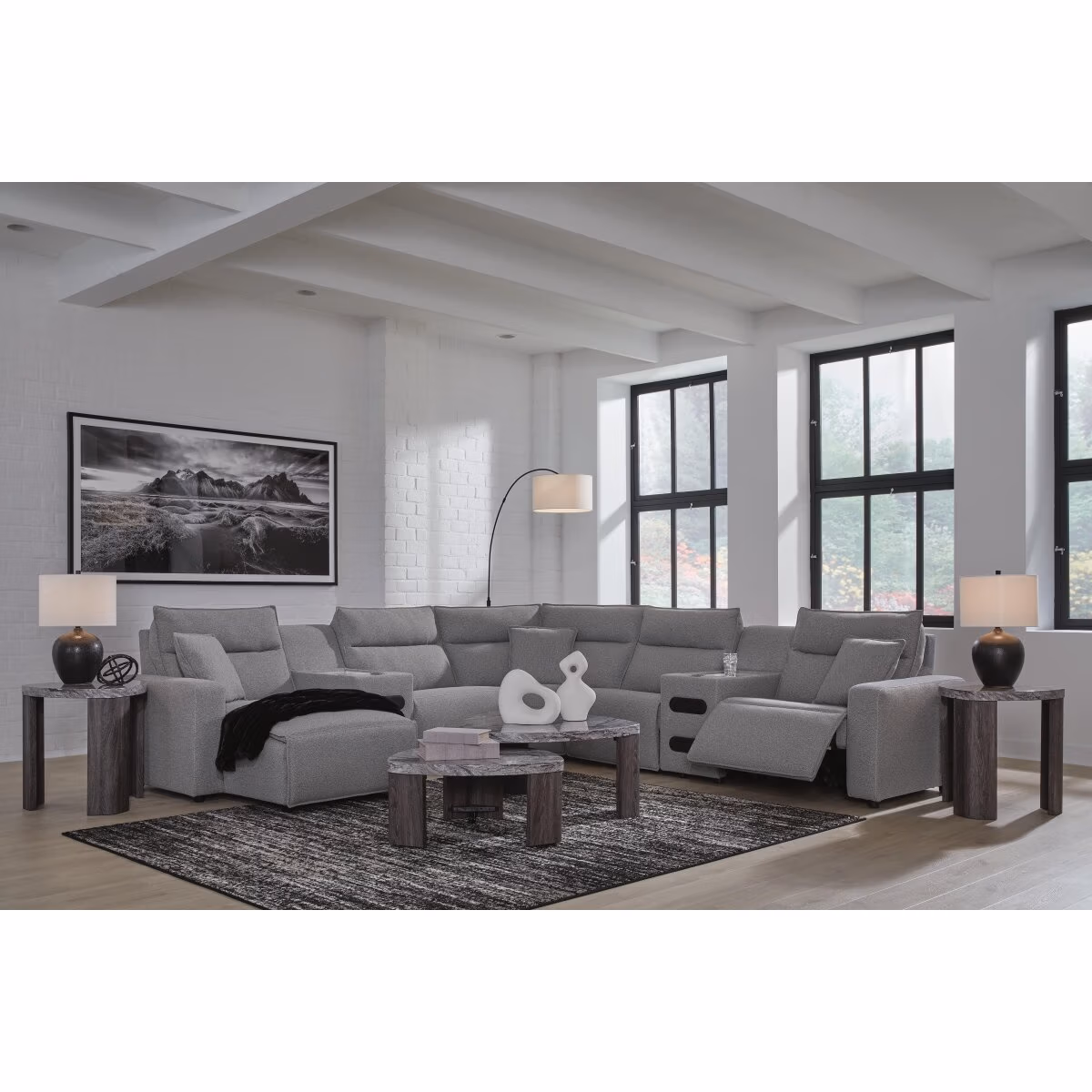 Modmax II 7-Piece Power Reclining Sectional with Chaise and Audio Consoles - Image 4