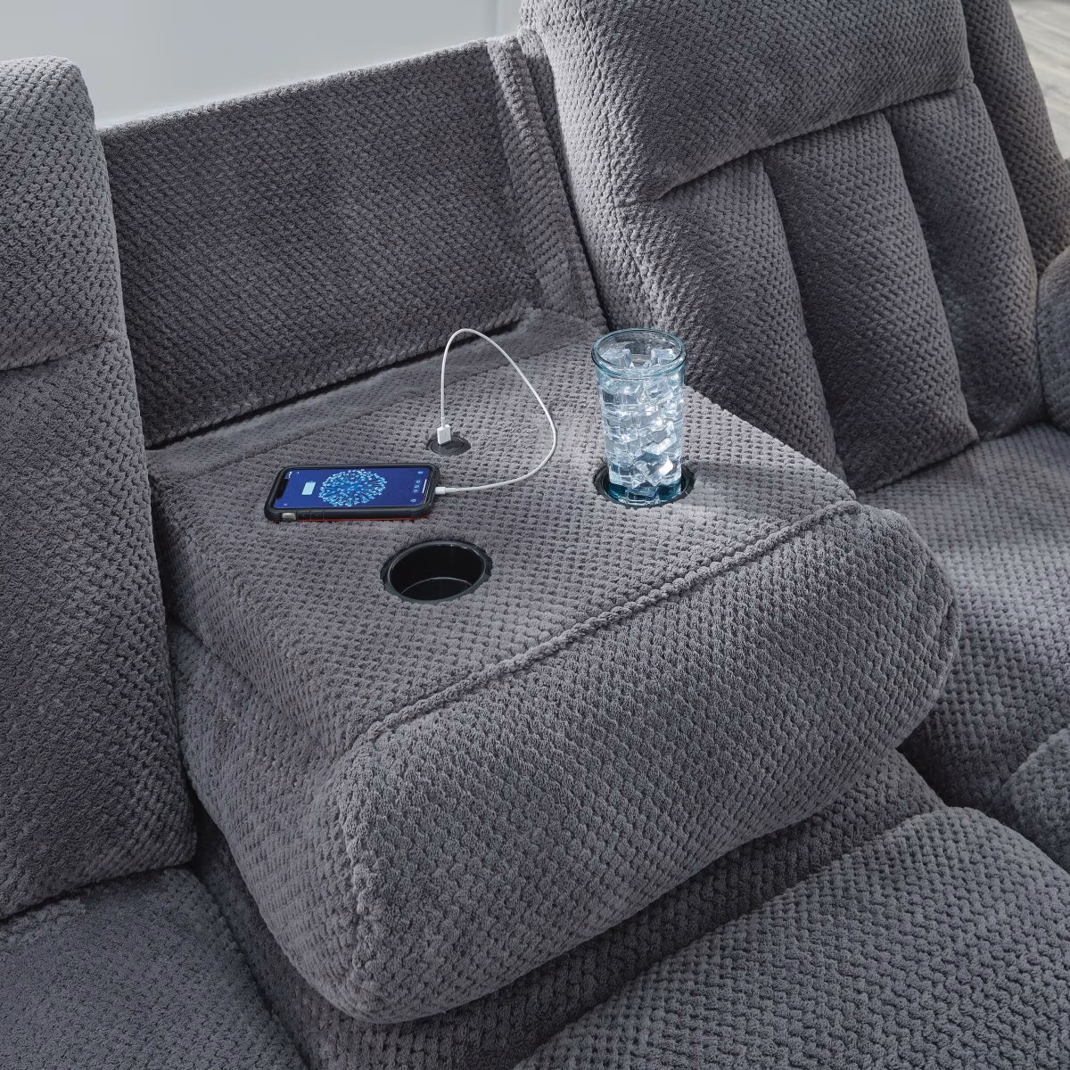 Observation Power Reclining Sofa with Drop Down Table - Image 9