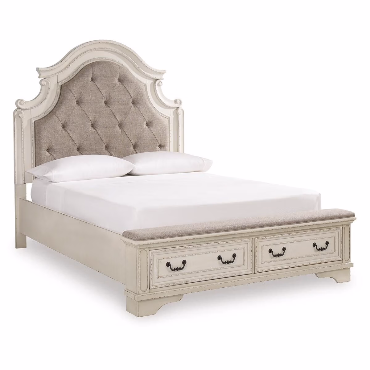 Realyn Queen Upholstered Bed, Dresser, Mirror, Chest and Nightstand - Image 4