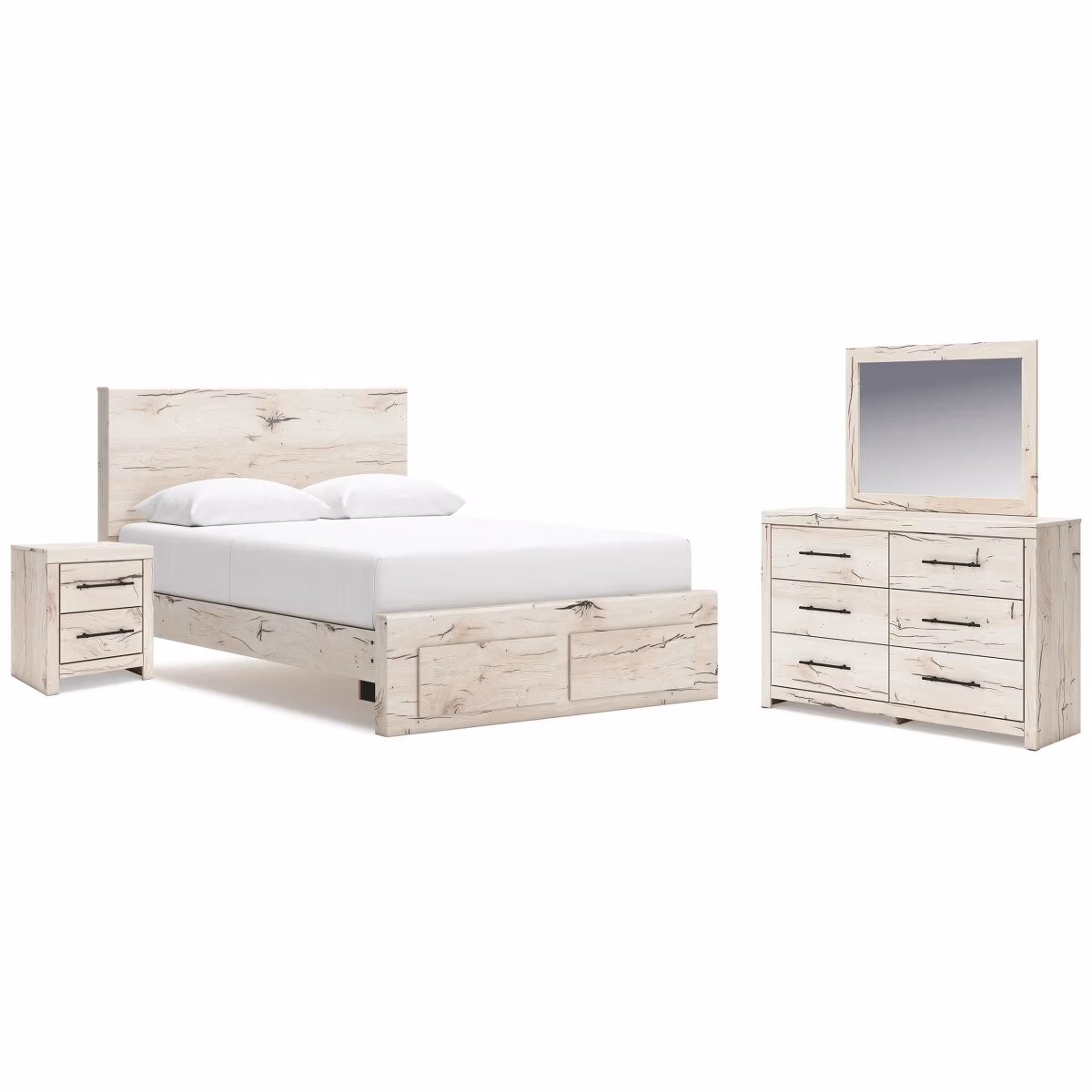 Lawroy Queen Storage Bed, Dresser, Mirror, Nightstand - Image 2