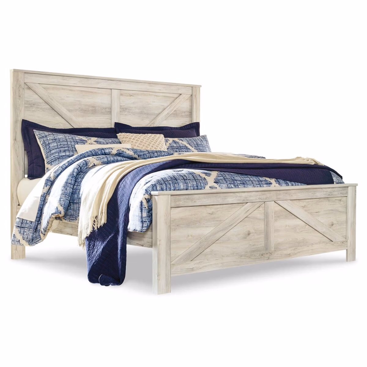 Bellaby King Crossbuck Panel Bed, Dresser, Mirror, and Nightstand - Image 4