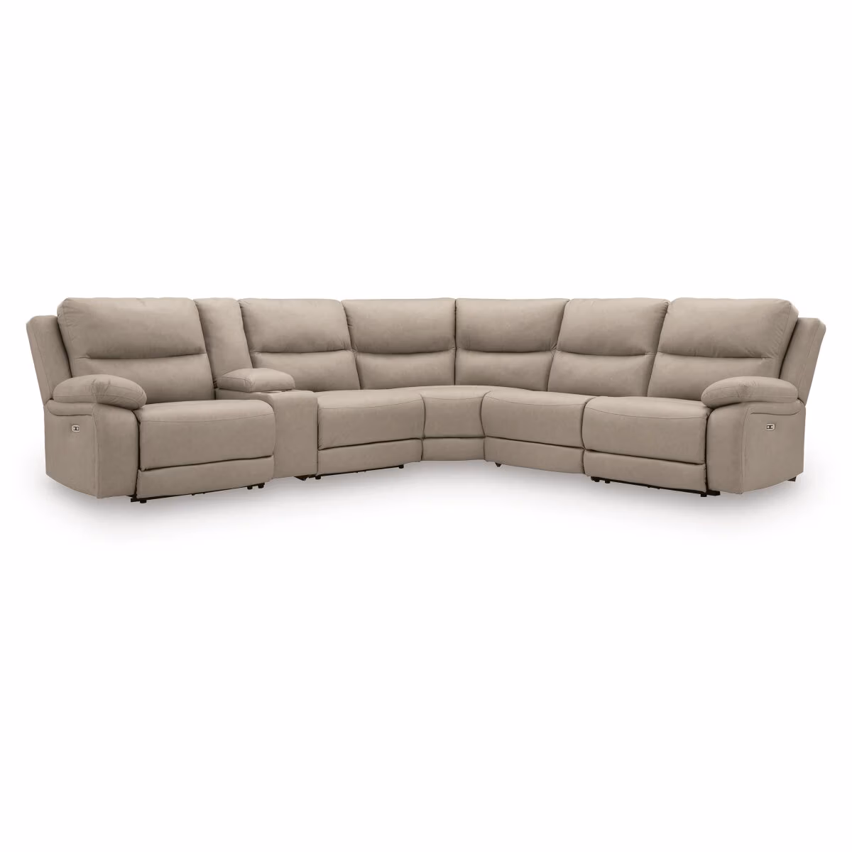 Narwhal Place 6-Piece Reclining Sectional with Storage Console - Image 2
