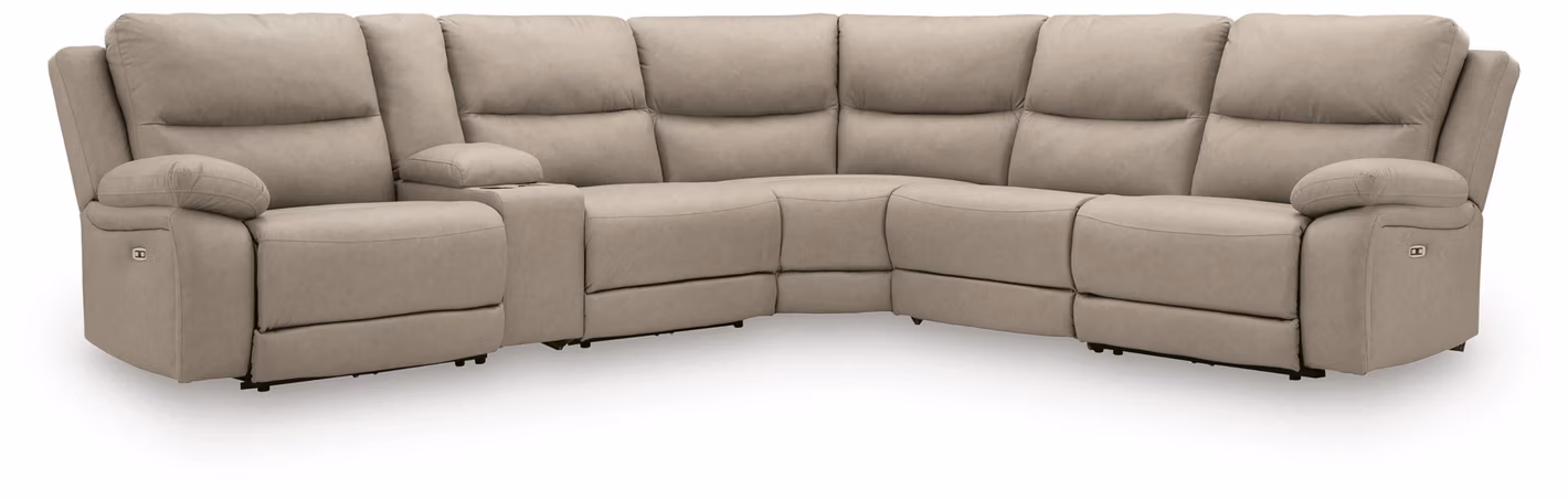 81f24c3aa839953e3bc13815e3618c40 Narwhal Place 6-Piece Reclining Sectional with Storage Console - Image 1