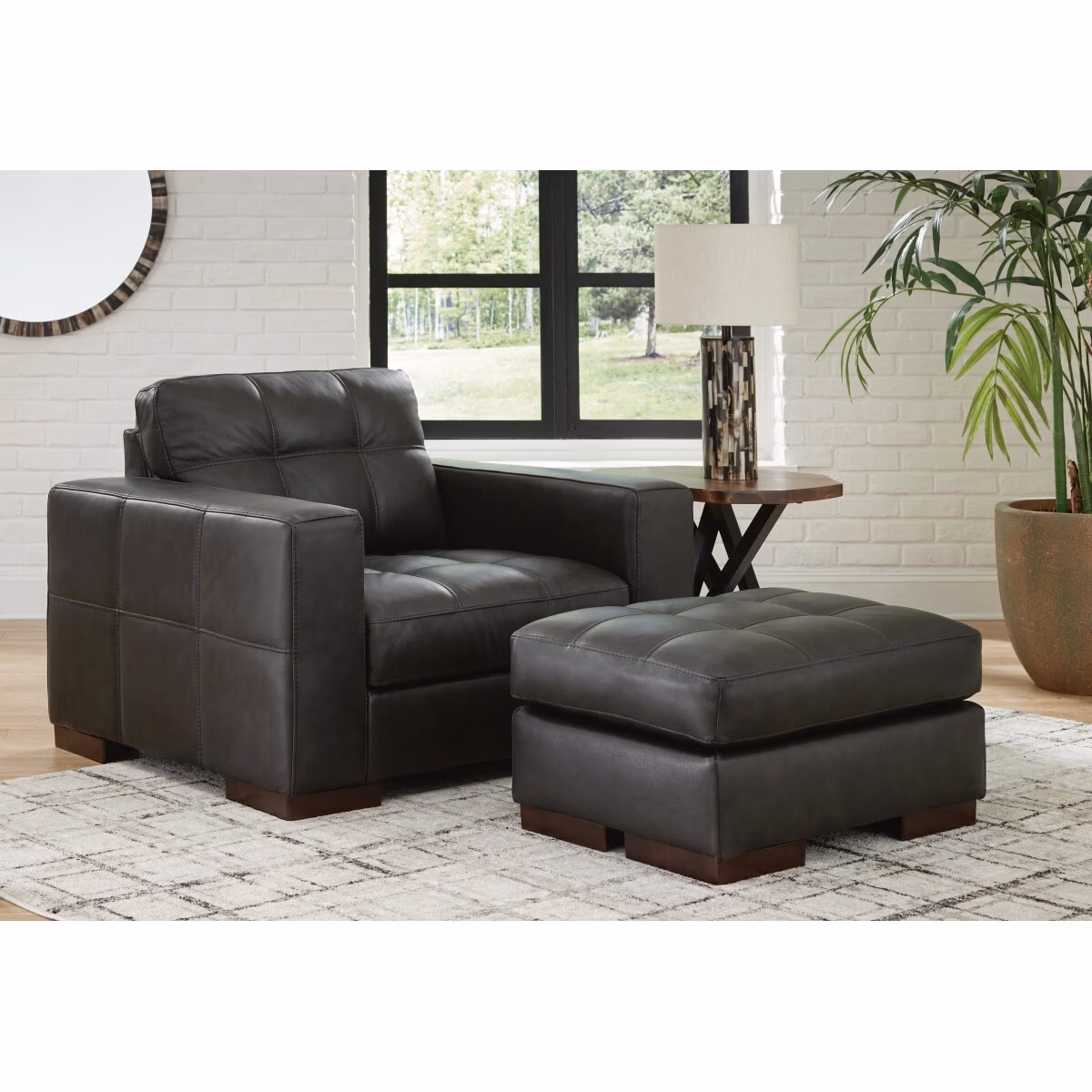 Luigi Oversized Chair and Ottoman - Image 2