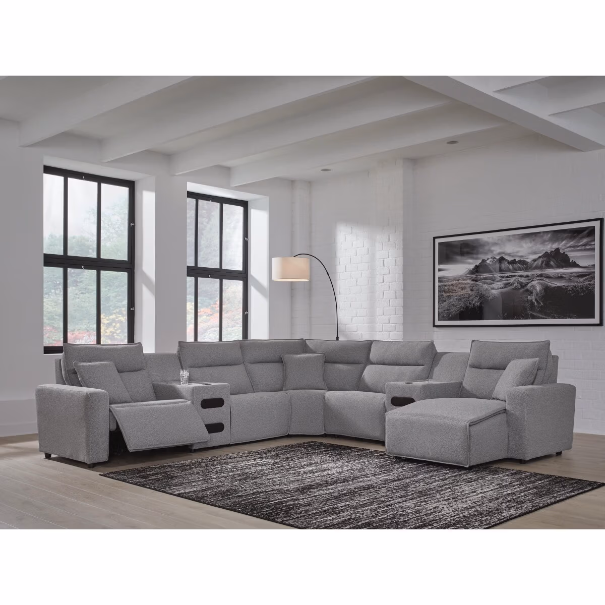 Modmax II 7-Piece Power Reclining Sectional with Chaise and Audio Consoles - Image 3