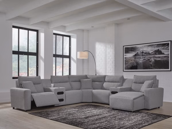 Modmax II 7-Piece Power Reclining Sectional with Chaise and Audio Consoles - Image 3