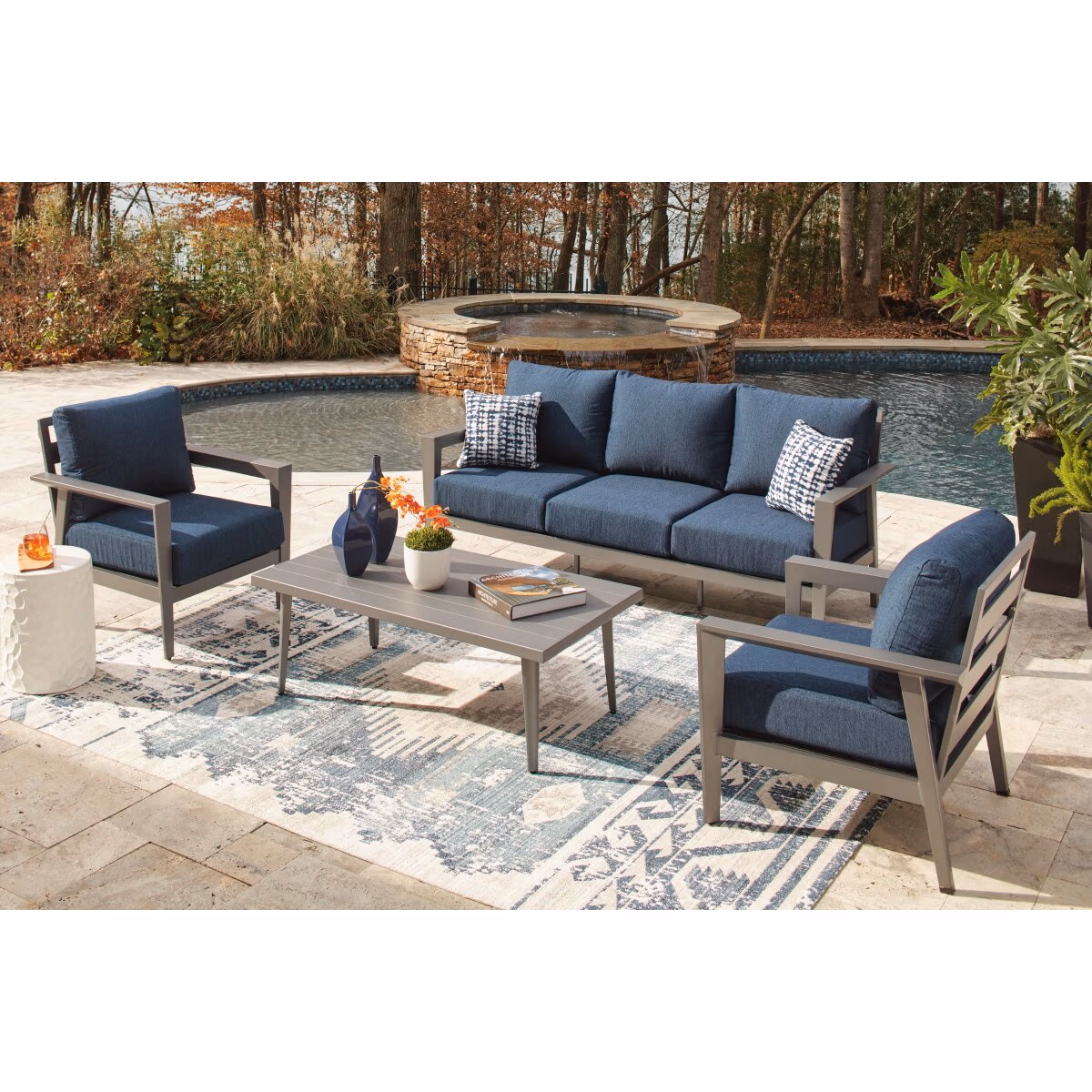 Gali Outdoor Sofa/Chairs/Table Set (Set of 4) - Image 12