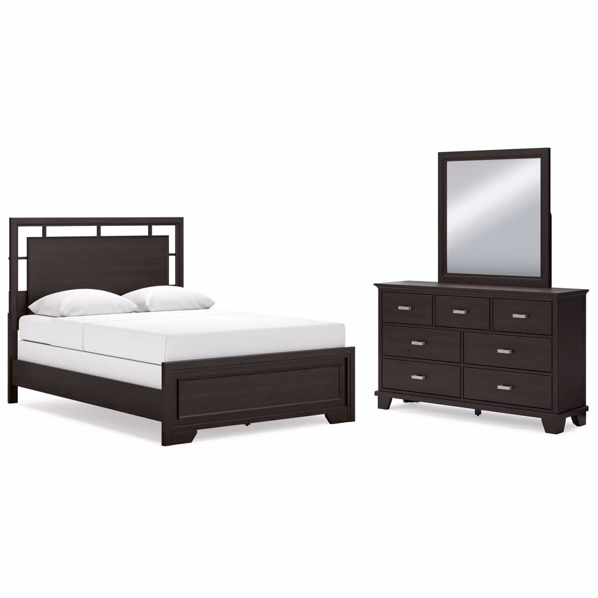 Covetown Queen Panel Bed, Dresser and Mirror - Image 2
