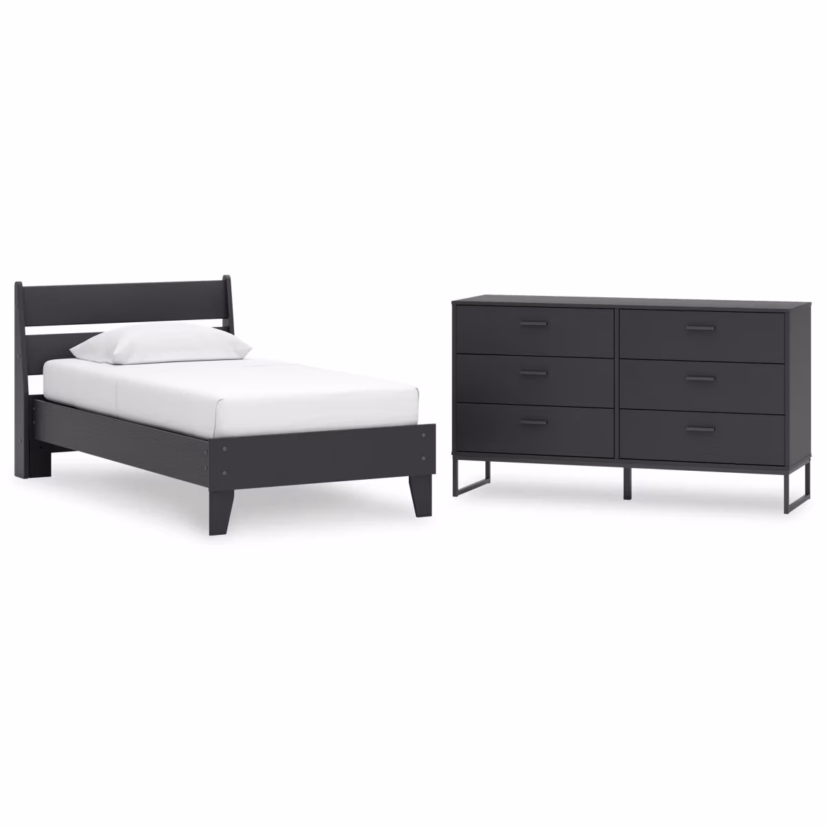 Socalle Twin Panel Platform Bed and Dresser - Image 2