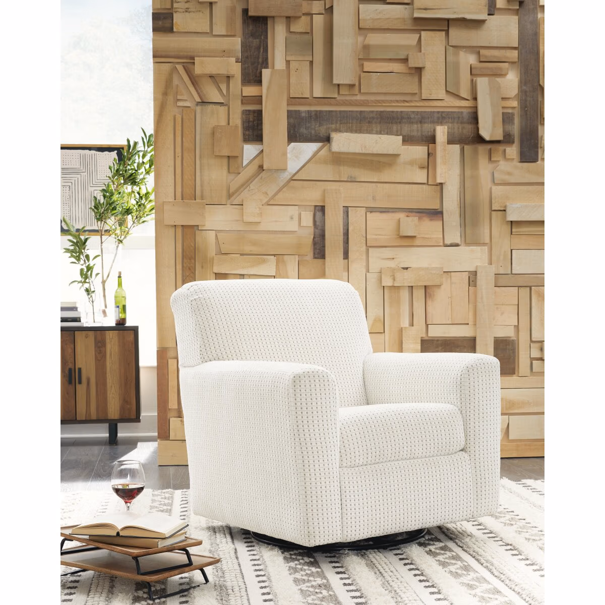 Herstow Swivel Glider Accent Chair - Image 3