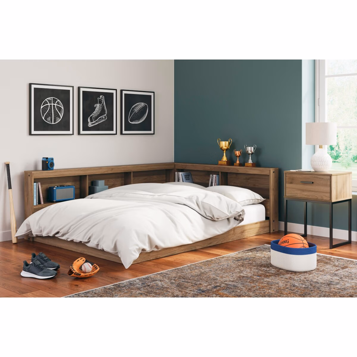 Deanlow Full Bookcase Storage Bed - Image 3