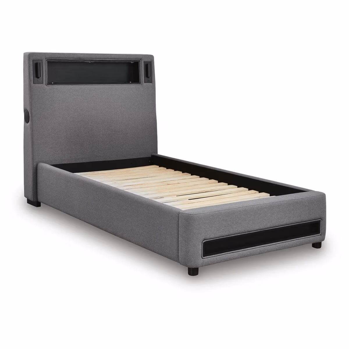 Finigale Twin Upholstered Bed with Wireless Audio - Image 3