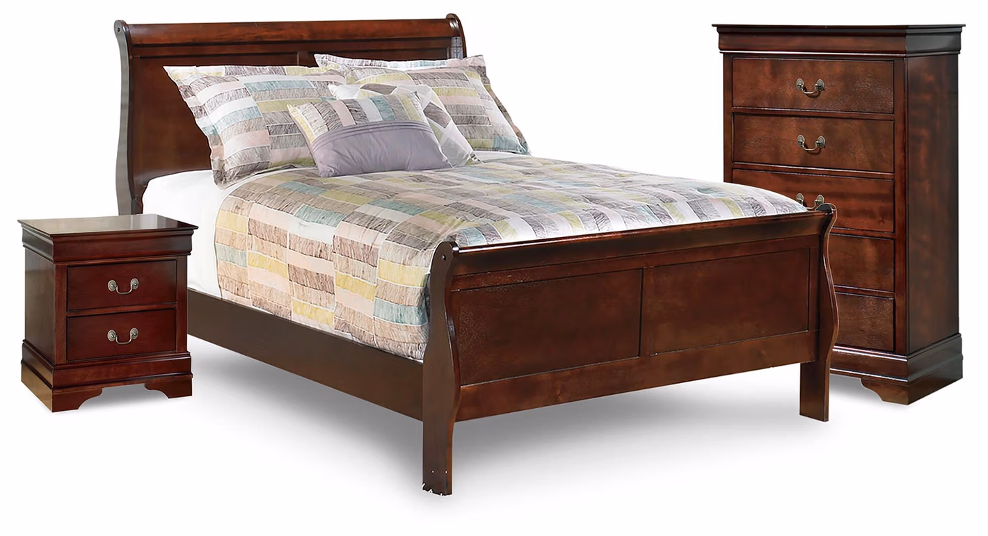 8a2928ad6cd00e3b23486fa8b179083f Alisdair Full Sleigh Bed, Chest and Nightstand - Image 1