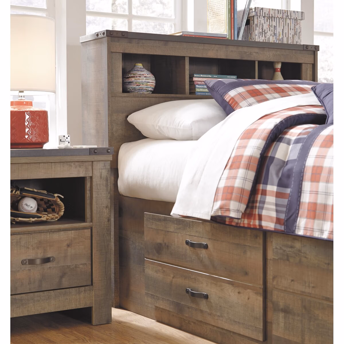 Trinell Twin Panel Bed with Storage and Nightstand - Image 8