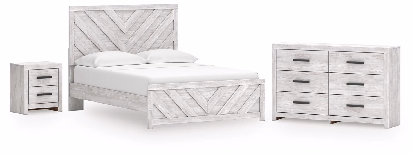 Cayboni Queen Panel Bed, Dresser and Nightstand