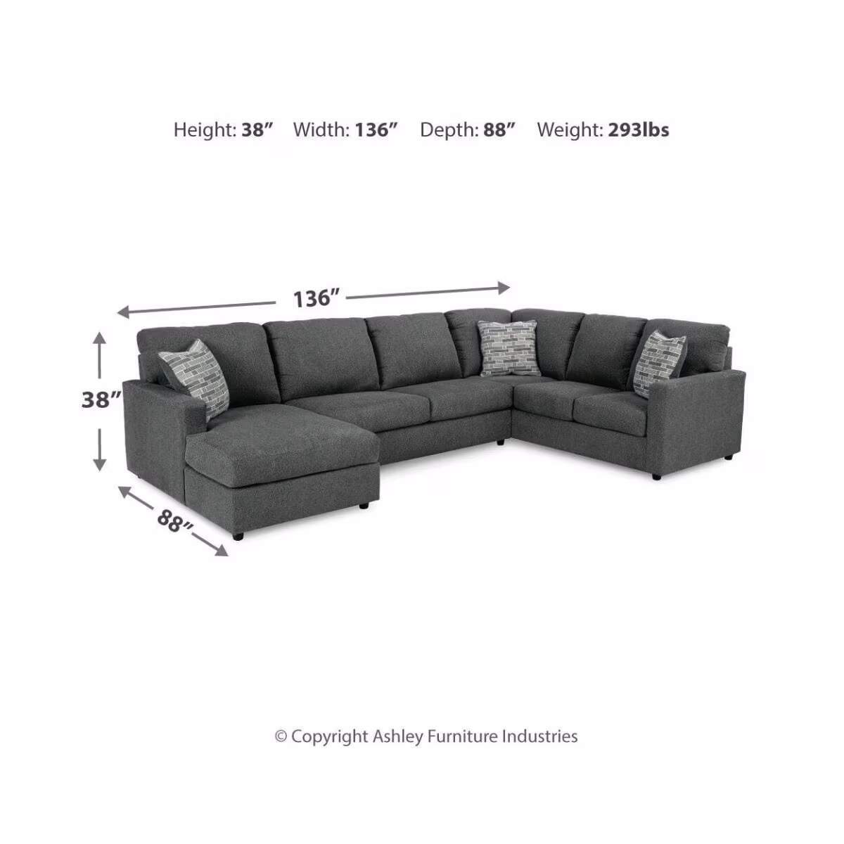 Edenfield 3-Piece Sectional with Chaise - Image 4