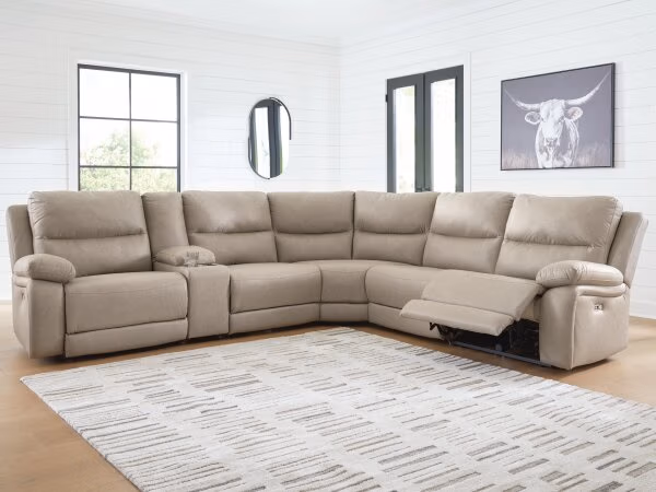 Narwhal Place 6-Piece Reclining Sectional with Storage Console - Image 4