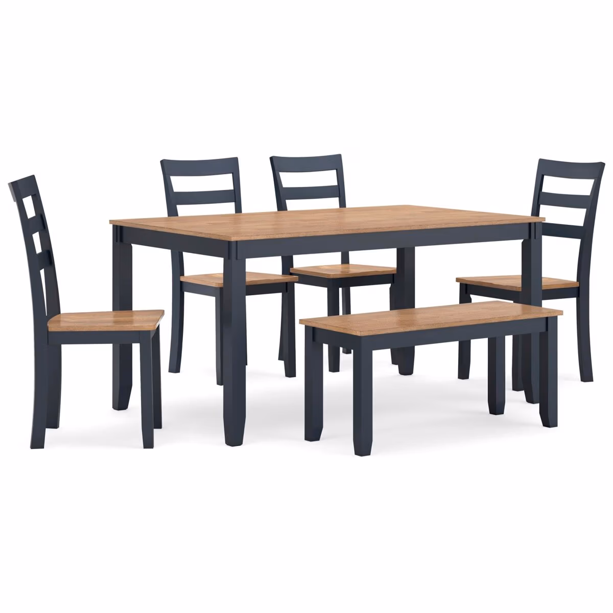 Gesthaven Dining Table with 4 Chairs and Bench (Set of 6) - Image 2