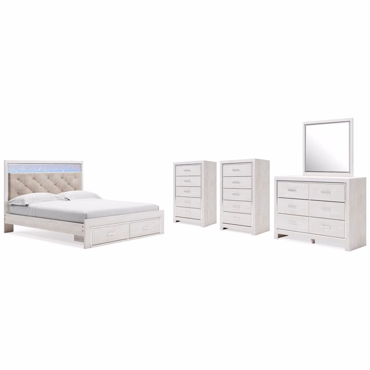 Altyra King Storage Bed, Dresser, Mirror and 2 Chests - Image 2