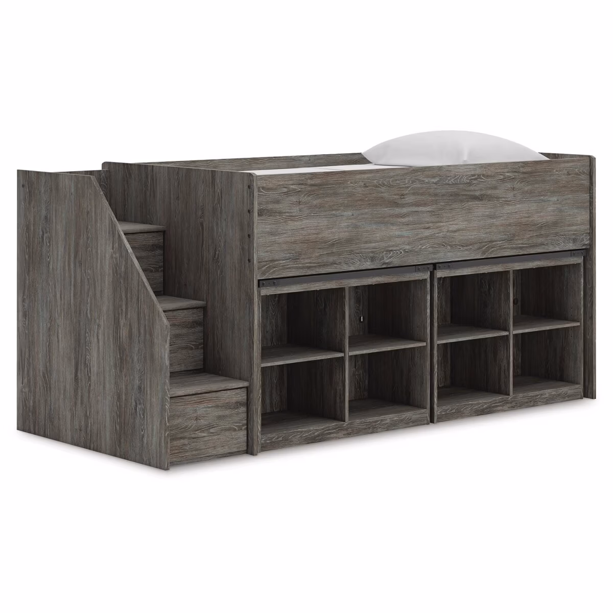 Frandern Twin Loft Bed with Bookcase Storage - Image 2