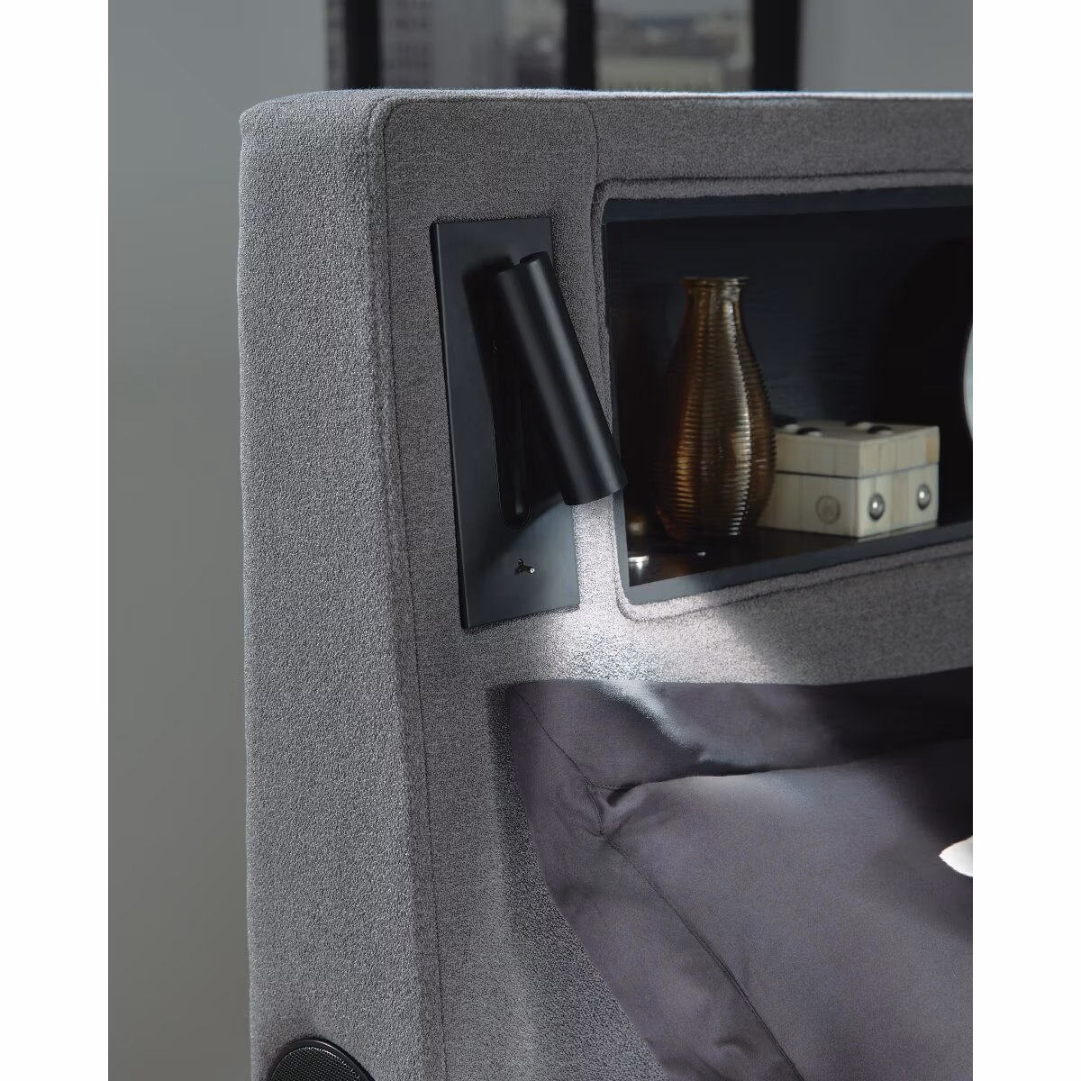 Finigale King Upholstered Bed with Wireless Audio - Image 17