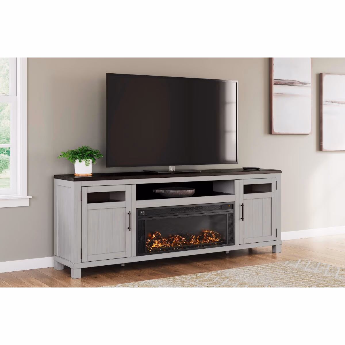 Darborn 88" TV Stand with Electric Fireplace - Image 3
