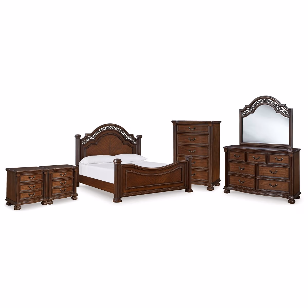 Lavinton Queen Poster Bed, Dresser, Mirror, Chest and 2 Nightstands - Image 2