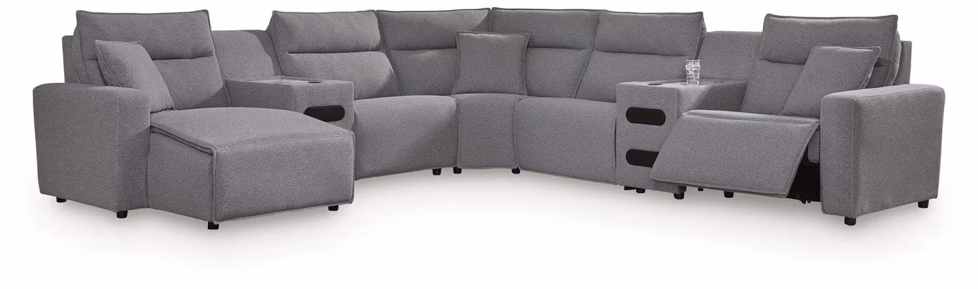 Modmax II 7-Piece Power Reclining Sectional with Chaise and Audio Consoles