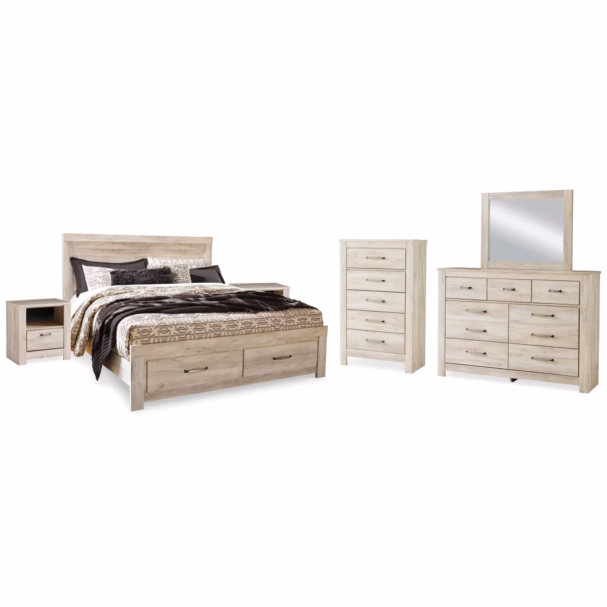 Bellaby King Storage Bed, Dresser, Mirror, Chest and 2 Nightstands - Image 3