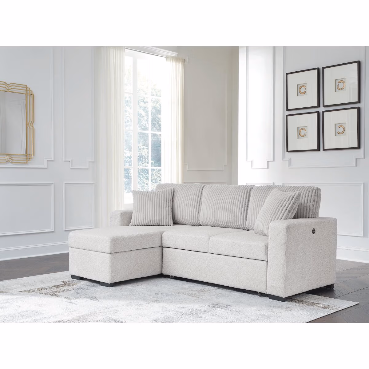 Wohlen 2-Piece Sectional with Pop Up Sleeper and Chaise - Image 3
