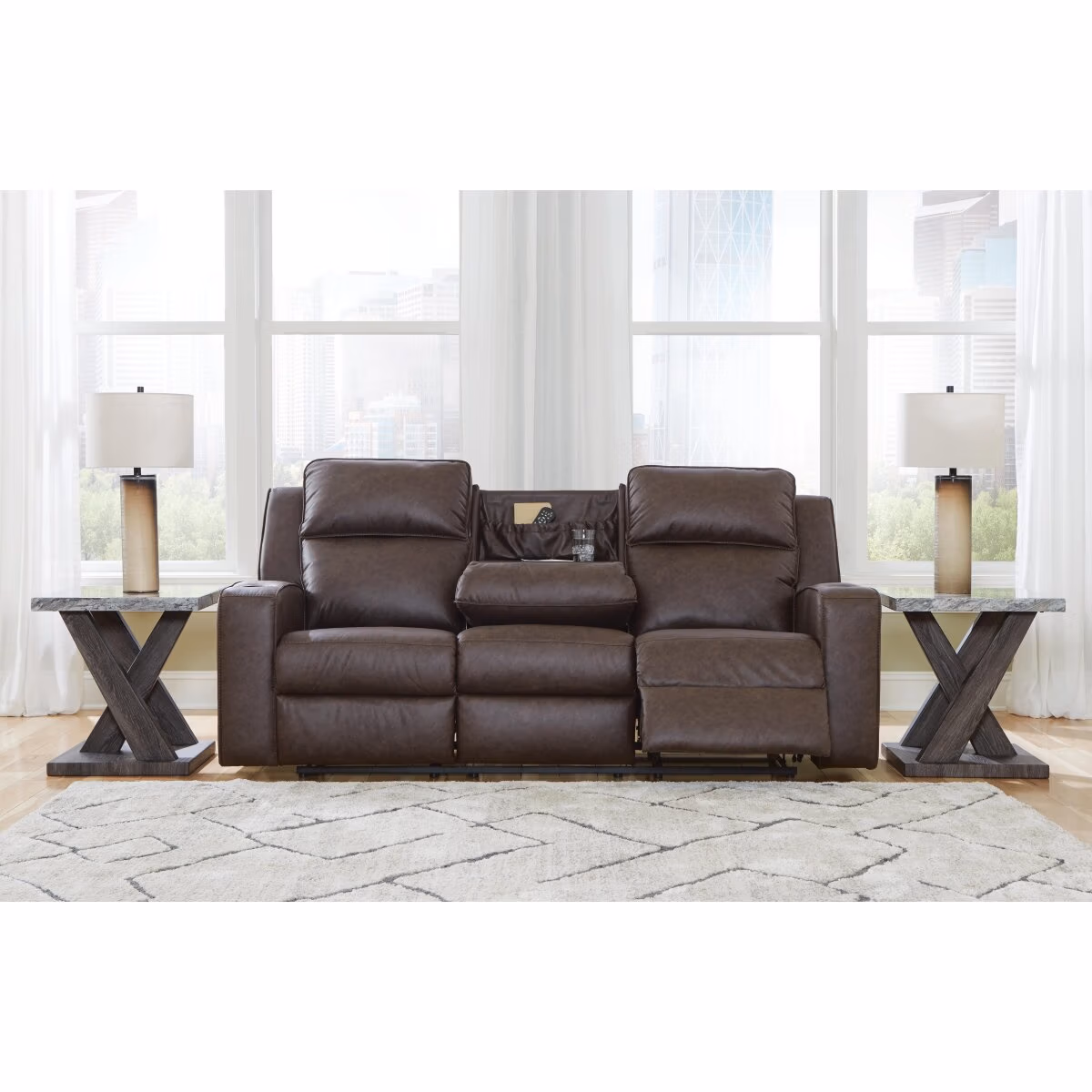 Lavenhorne Reclining Sofa with Drop Down Table - Image 8