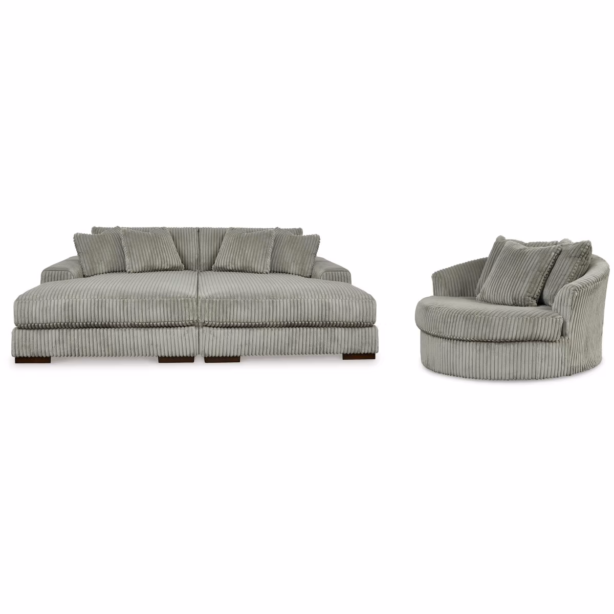 Lindyn Super Chaise with Oversized Swivel Chair - Image 2
