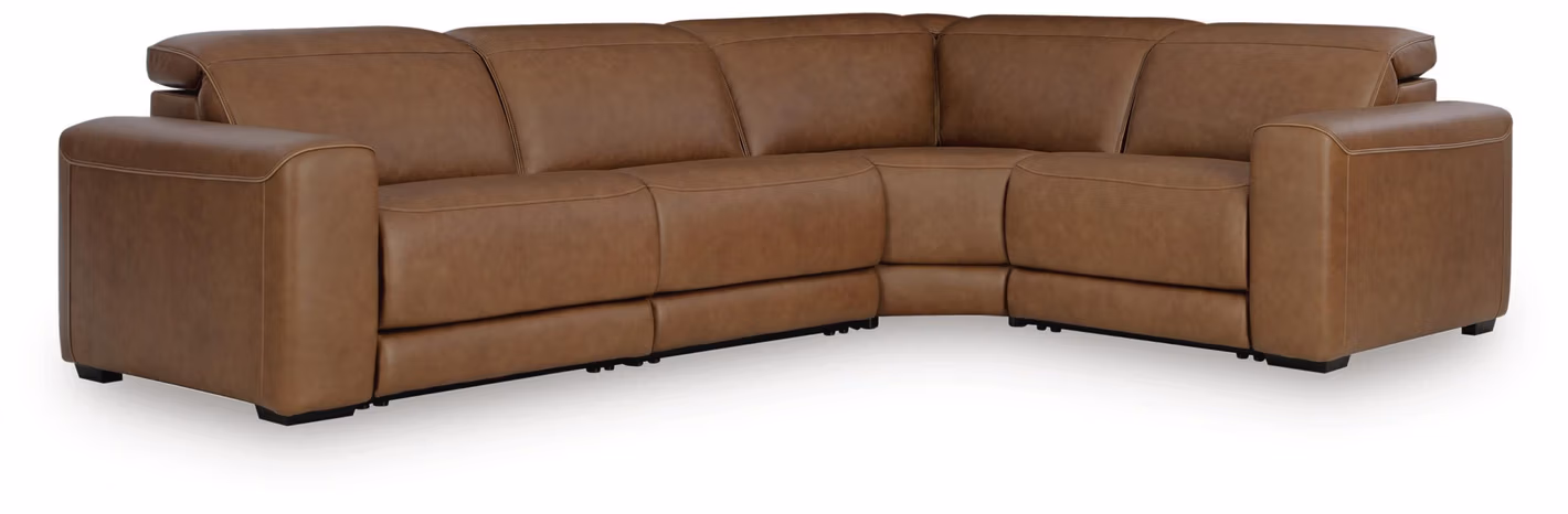 931878d6a1c5d024750ed9a49498d69f Magic Man 4-Piece Power Reclining Sectional - Image 1