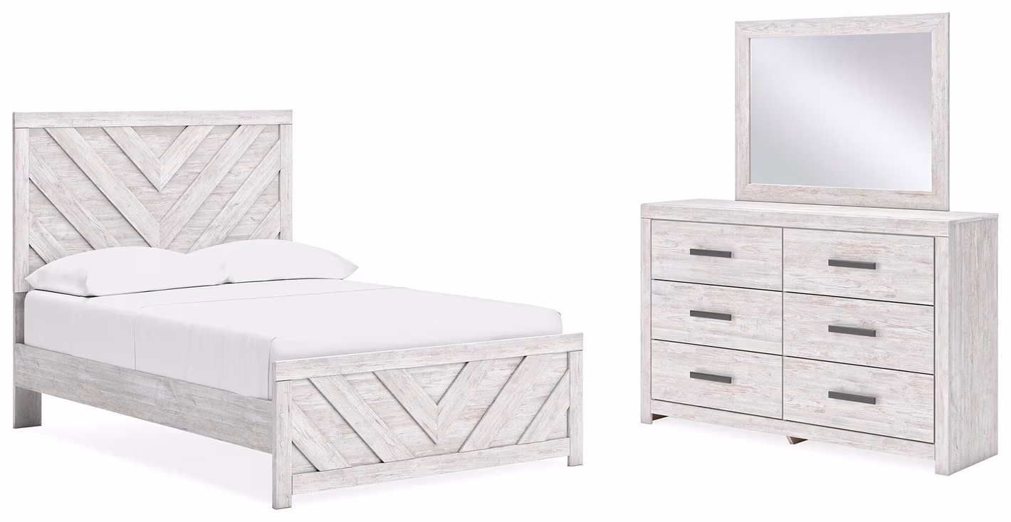 Cayboni Full Panel Bed, Dresser and Mirror