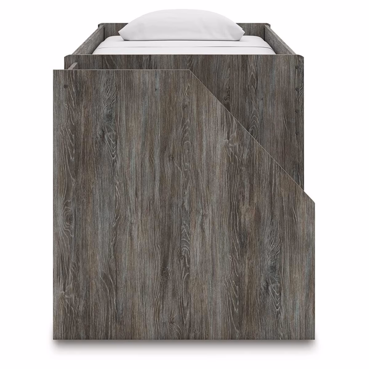 Frandern Twin Loft Bed with Bookcase and Drawer Storage - Image 10