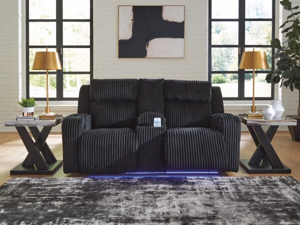 Belvarrow Power Reclining Loveseat with Console - Image 3