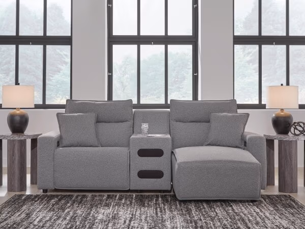 Modmax II 3-Piece Power Reclining Sectional with Chaise and Audio Console - Image 3