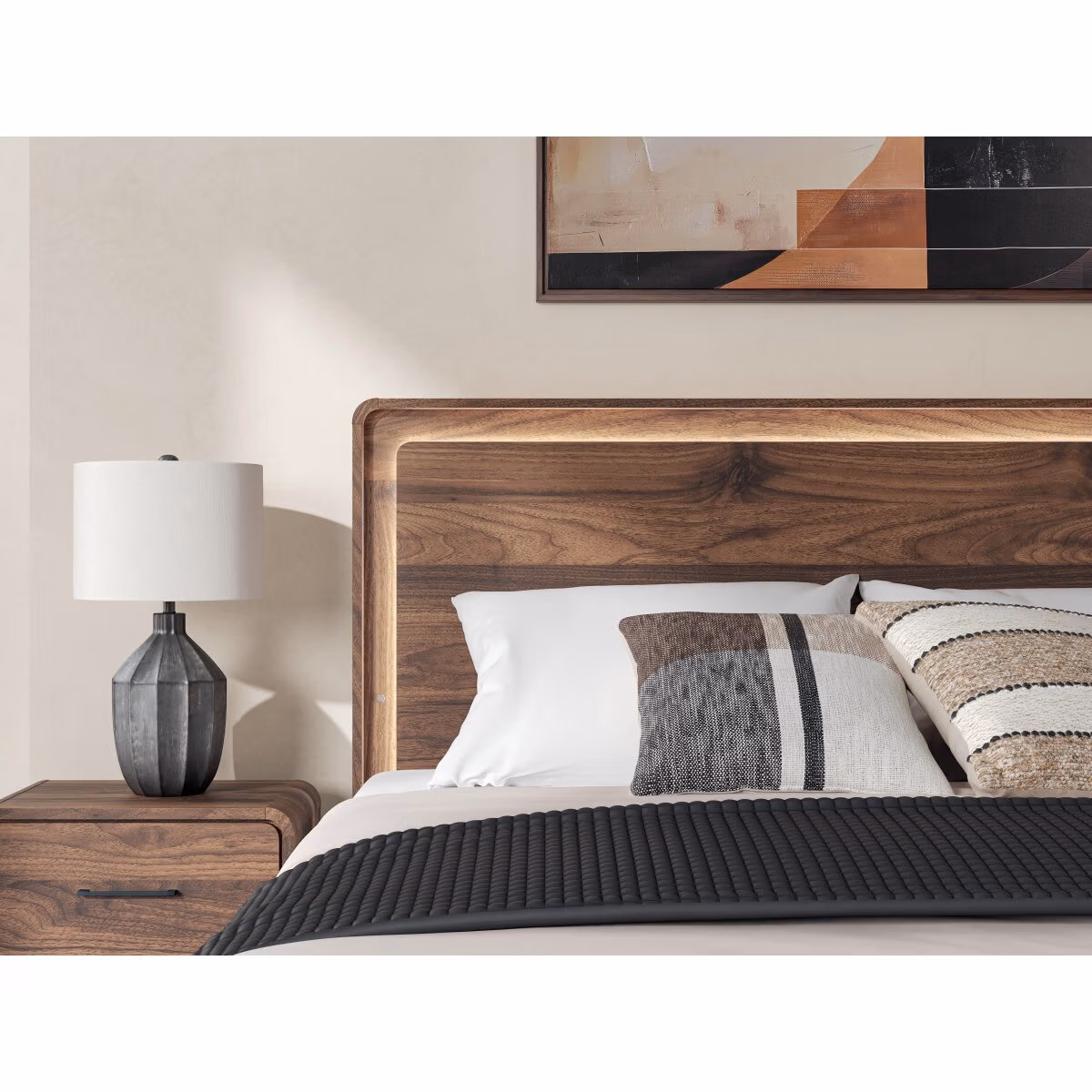 Fortlorn King Panel Bed, Dresser and Nightstand - Image 29