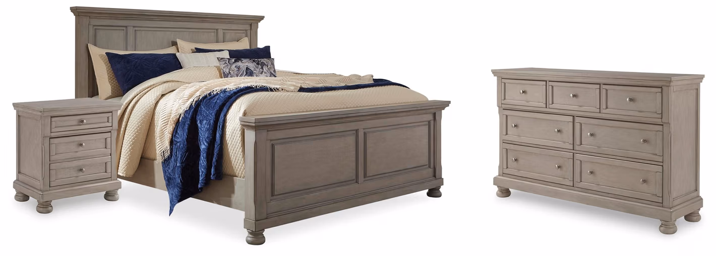 977c26c78513bceadb94356fcdf31323 Lettner Queen Panel Bed, Dresser, and Nightstand - Image 1