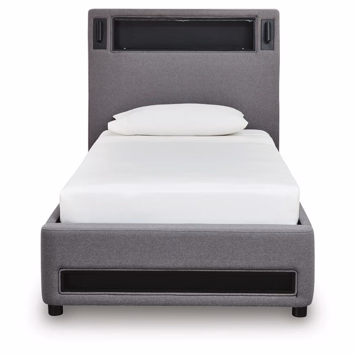 Finigale Twin Upholstered Bed with Wireless Audio - Image 4