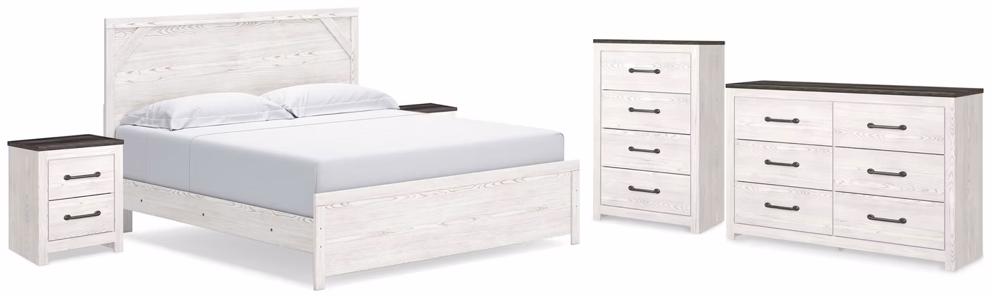 Gerridan King Panel Bed, Dresser, Chest and 2 Nightstands
