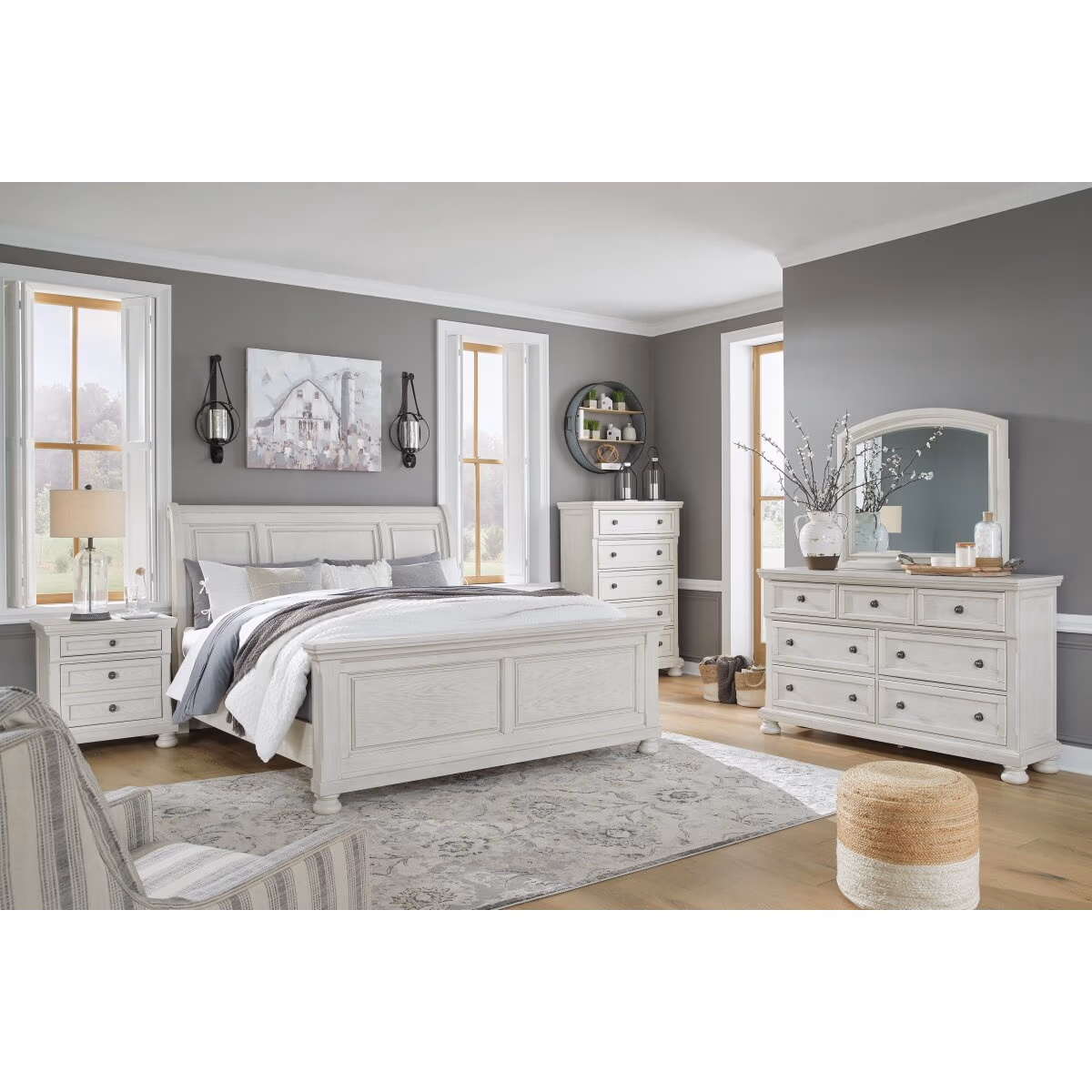 Robbinsdale King Sleigh Bed, Dresser and Mirror - Image 10