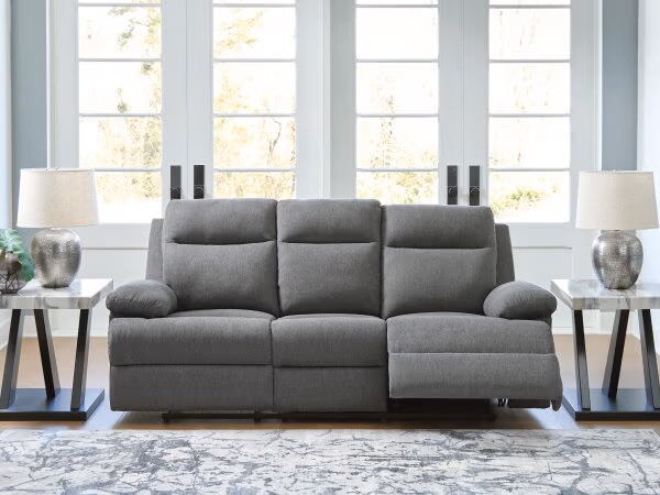 Side-Swipe Reclining Sofa with Drop Down Table - Image 3