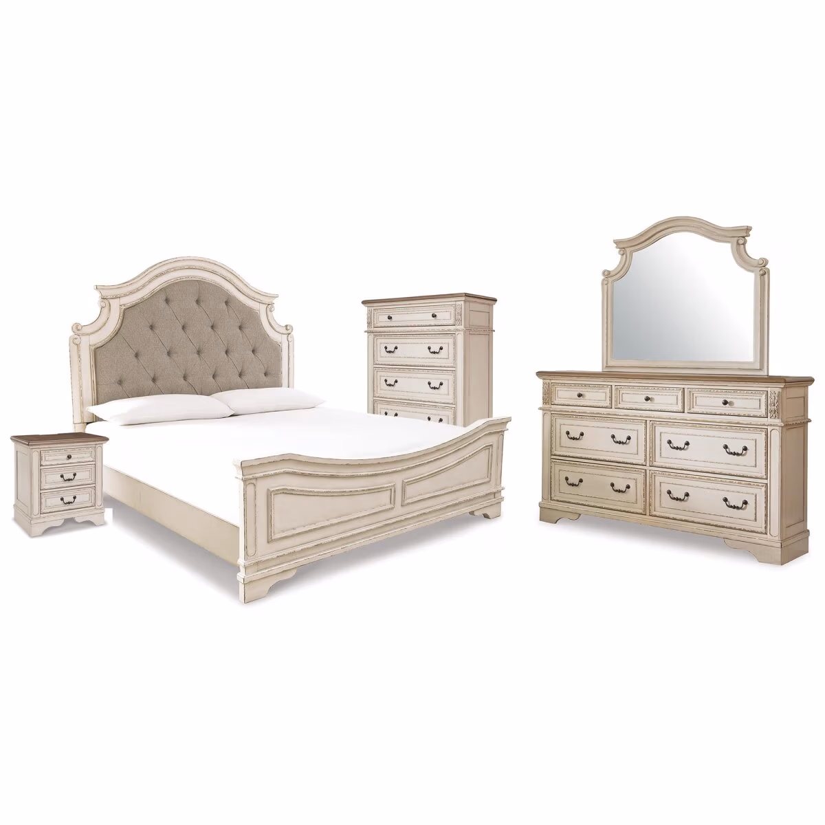 Realyn King Panel Bed, Dresser, Mirror, Chest and Nightstand - Image 2