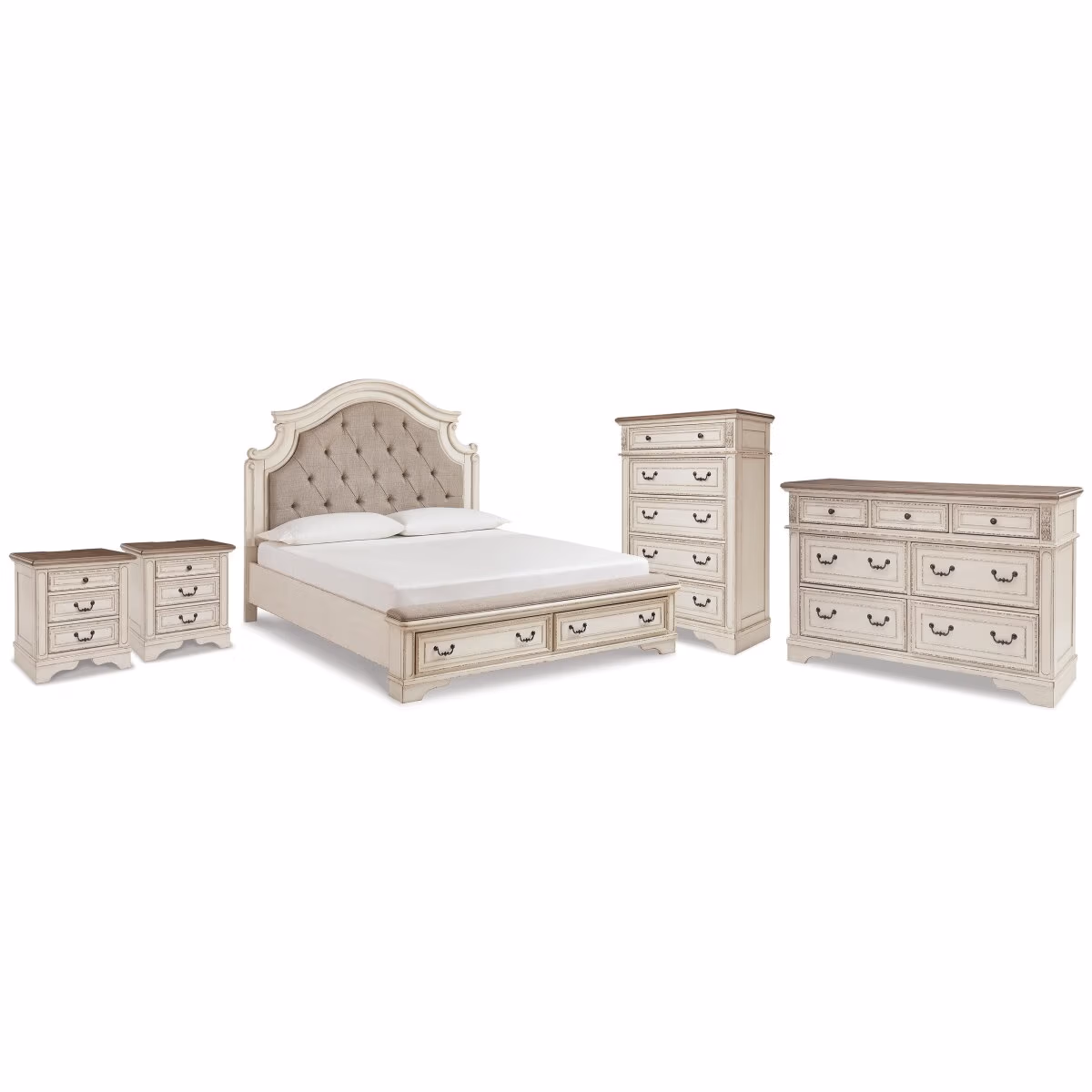 Realyn King Storage Bed, Dresser, Chest and 2 Nightstands - Image 2