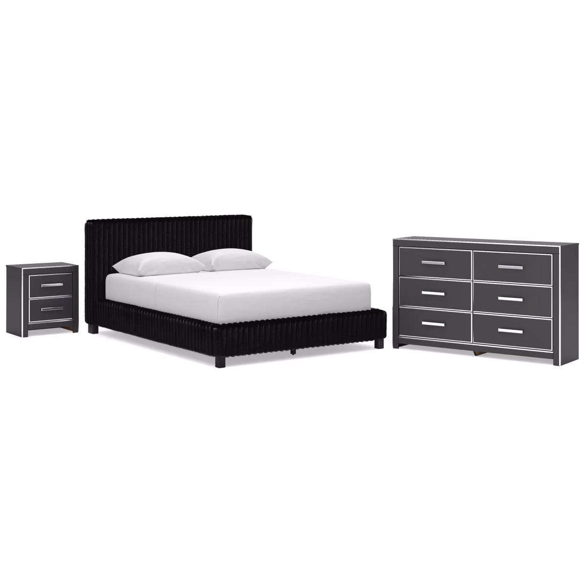 Zuraleus Queen Upholstered Bed, Dresser and Nightstand - Image 2
